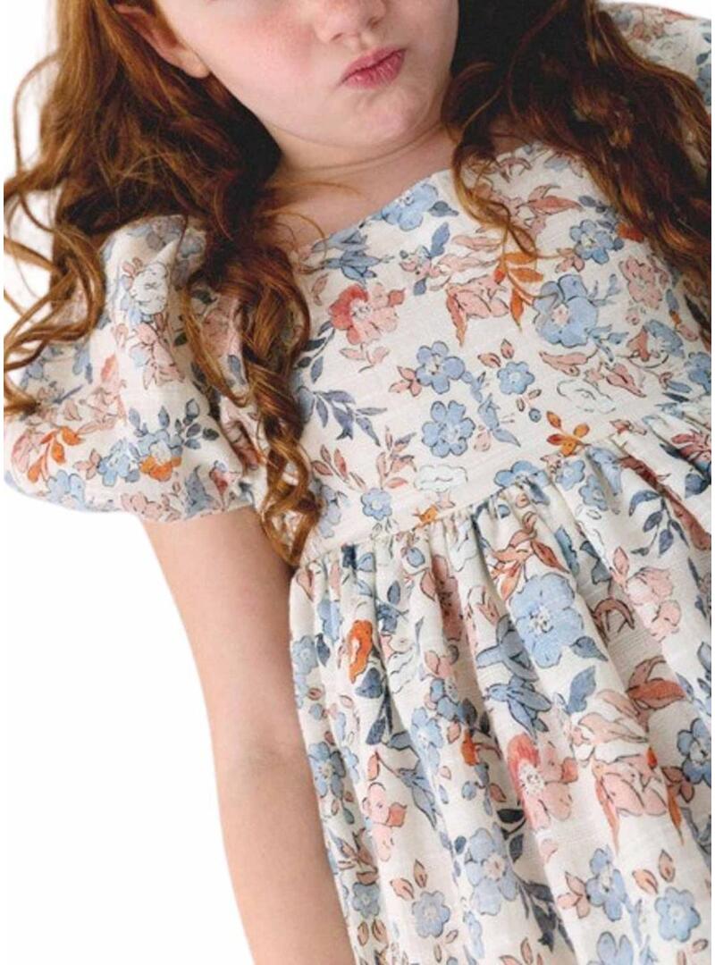 Vestido Mayoral estampado floral multicolor para menina.