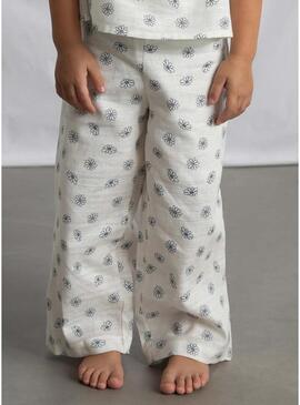 Conjunto Maioral estampado floral azul cru para bebê menina