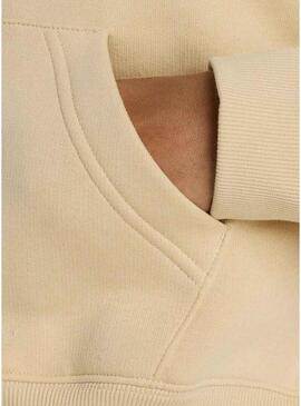 Moletom New Balance Fleece caramelo para mulheres.