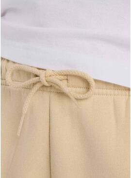 Calções New Balance Fleece camel para mulher