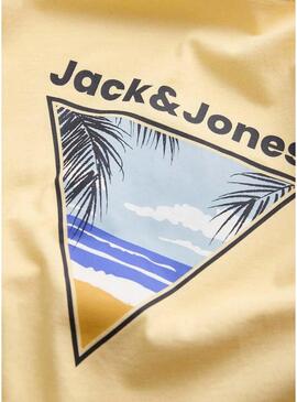 Camiseta Jack and Jones Perry amarela para criança.