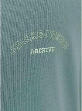 Camisa Jack and Jones College verde para criança.