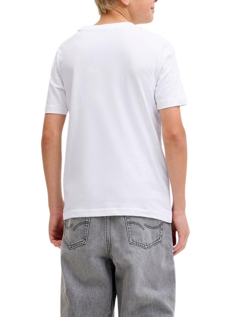 Camiseta Jack and Jones Rain branca para criança