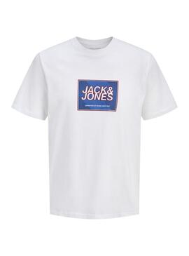 Camiseta Jack and Jones Rain branca para criança