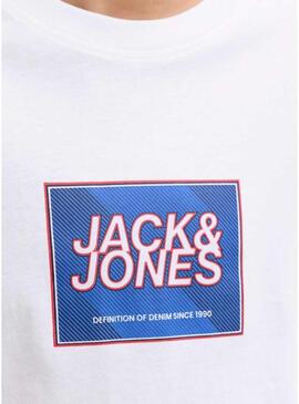 Camiseta Jack and Jones Rain branca para criança