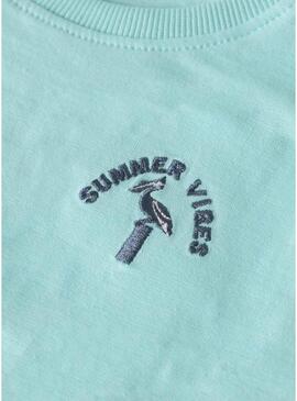 Camiseta Name It Flapz turquesa para menino.