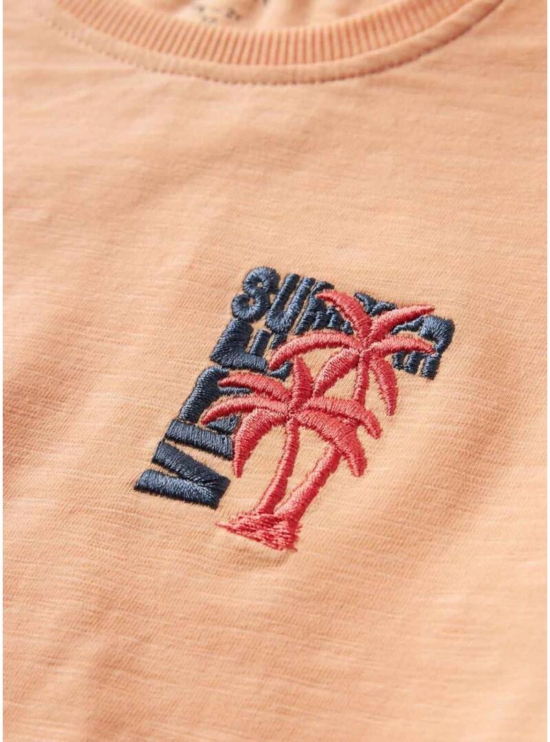 Camisa Name It Flapz coral para meninos.