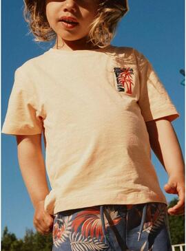 Camisa Name It Flapz coral para meninos.