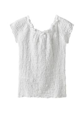 Top Name It Branco Halisse para menina