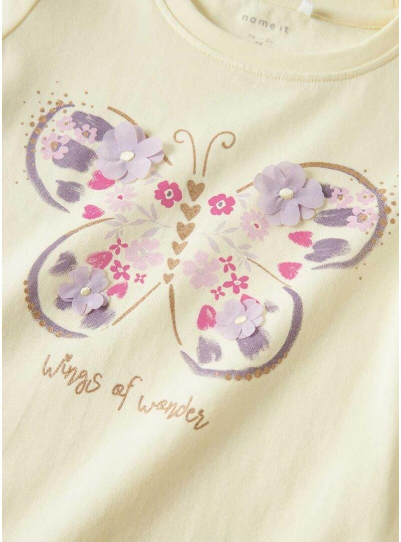 Camisa Name It Deppa amarela para menina.