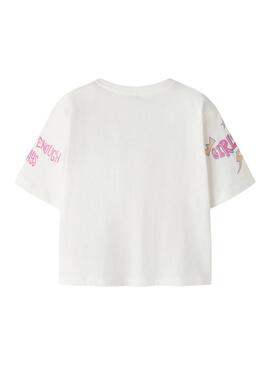 Camiseta Name It Fosiaz Love branca para menina.