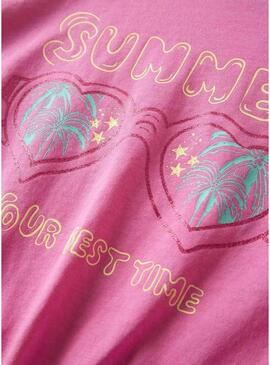 Camisa Name It Freya rosa para menina