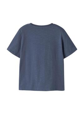 Camiseta Name It Feath azul para menino.