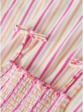 Vestido Name It Filuaz listrado multicolorido para menina