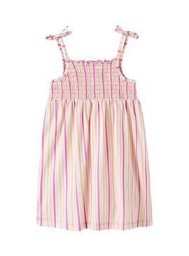 Vestido Name It Filuaz listrado multicolorido para menina