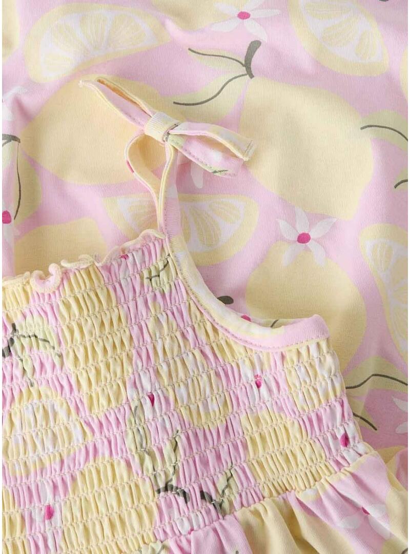 Vestido Name It Filuaz estampado de limões para menina.