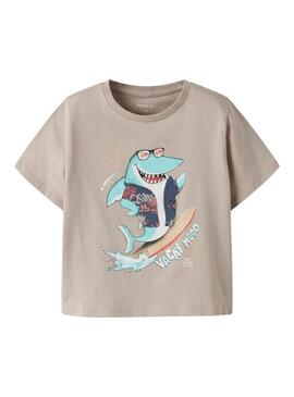 Camisa Name It Fopz tostada para menino.