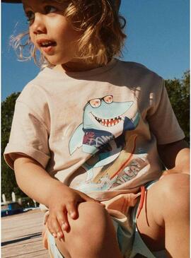 Camisa Name It Fopz tostada para menino.