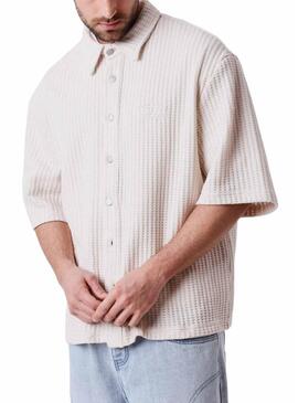 Camisa Project x Paris Waffle beige para homem.