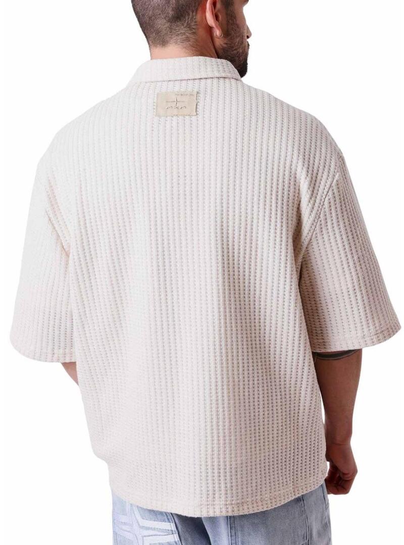 Camisa Project x Paris Waffle beige para homem.