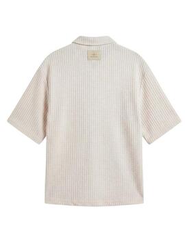 Camisa Project x Paris Waffle beige para homem.