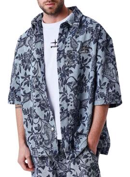 Camisa Project x Paris Jacquard azul para homem.