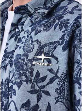 Camisa Project x Paris Jacquard azul para homem.