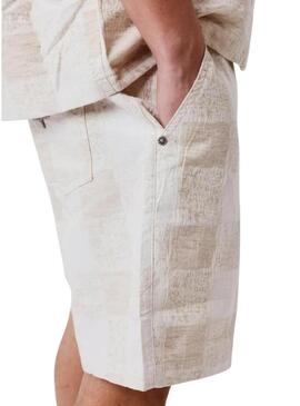 Projeto Bermudas x Paris Jacquard bege para homem.