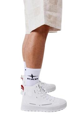 Projeto Bermudas x Paris Jacquard bege para homem.