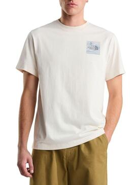 Camiseta The North Face Mountain bege para homem.