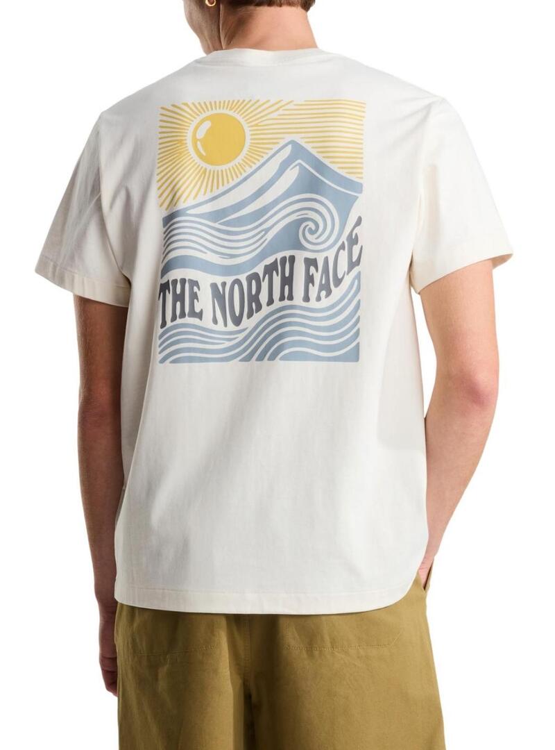 Camiseta The North Face Mountain bege para homem.