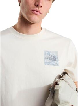 Camiseta The North Face Mountain bege para homem.