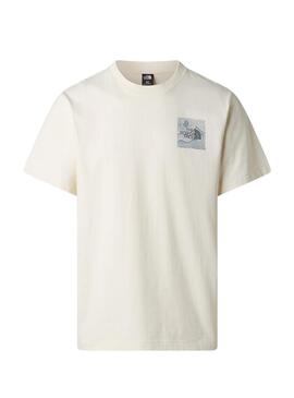 Camiseta The North Face Mountain bege para homem.