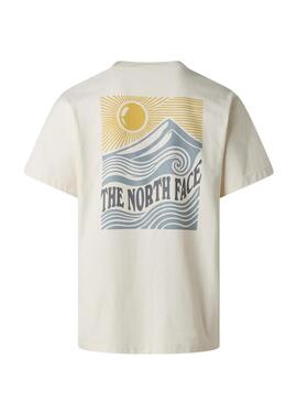 Camiseta The North Face Mountain bege para homem.