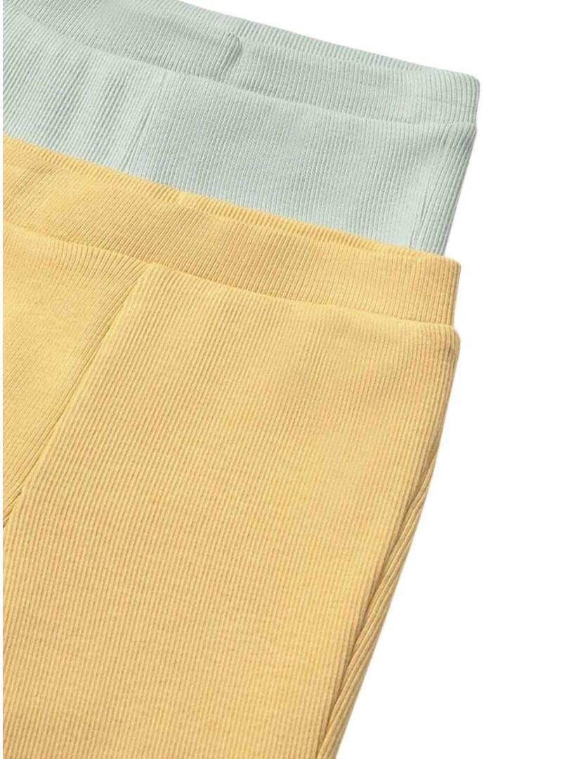 Pack 2 calças Mayoral caneladas mostarda e verde água para bebê