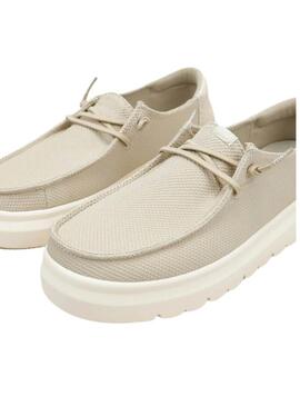 Sapatos Walkin Pitas Menton bege para mulher.