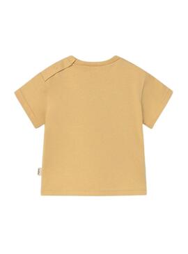 Camisola Mayoral com mensagem mostarda para bebê.