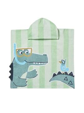 Roupa de banho Mayoral crocodilo verde menta para bebê.