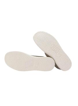 Sapatos Walkin Pitas Wallabi lavados bege para mulher.