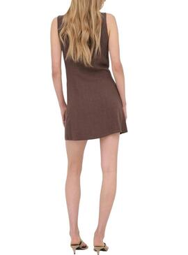 Vestido Only Siesta marrom para mulher.