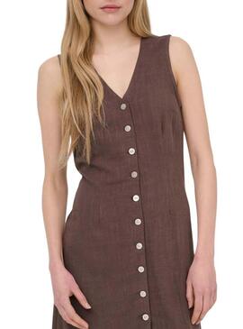 Vestido Only Siesta marrom para mulher.