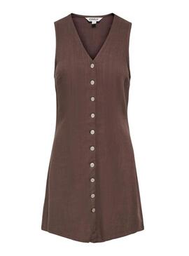 Vestido Only Siesta marrom para mulher.
