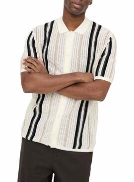 Camisa Polo Only and Sons Leon bege para homem.