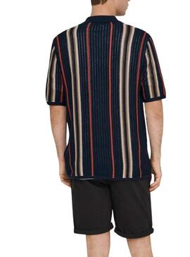 Polo Only and Sons Leon azul marino para homem.