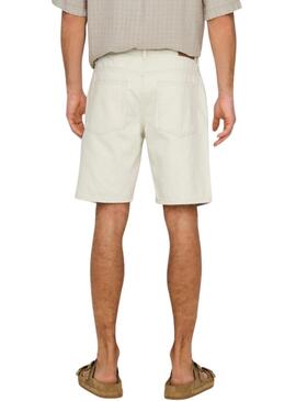 Bermudas Only and Sons Sedge bege para homens.