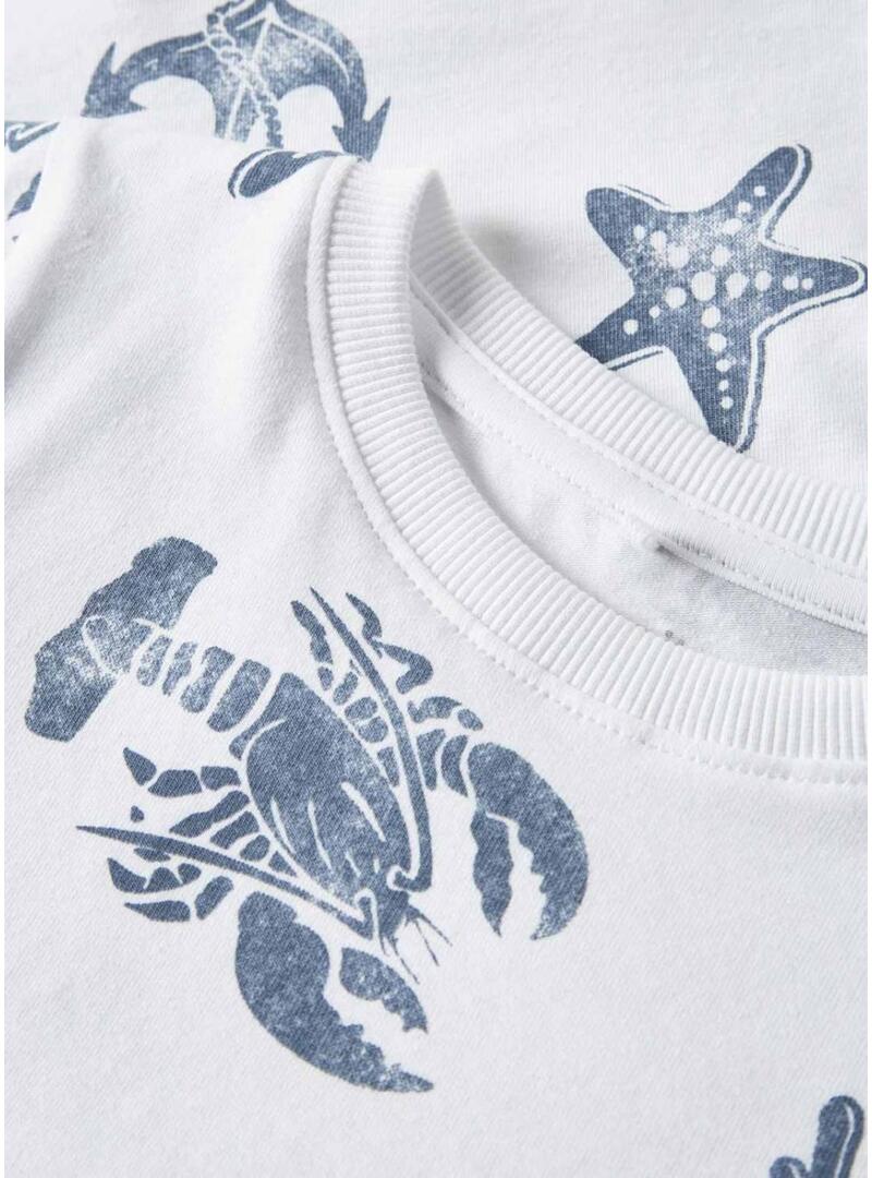 Camiseta Name It Fille estampada branca para menina