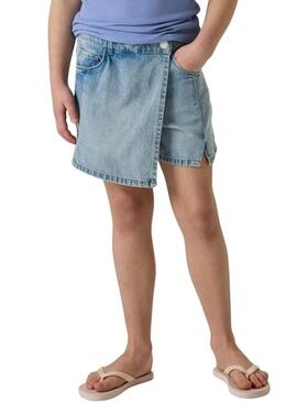 Saia-calça Name It Alma denim para menina.