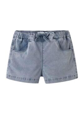Shorts de ganga Name It Bella Baggy em lavagem clara para menina.
