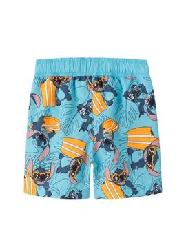 Calção Name It Mouritz Stitch turquesa para menino