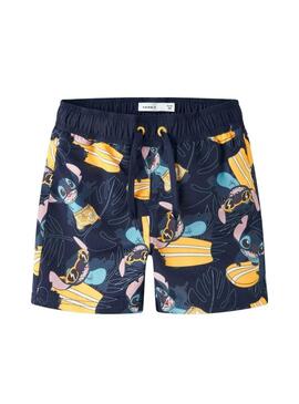 Fato de banho Name It Mouritz Stitch azul marinho para menino